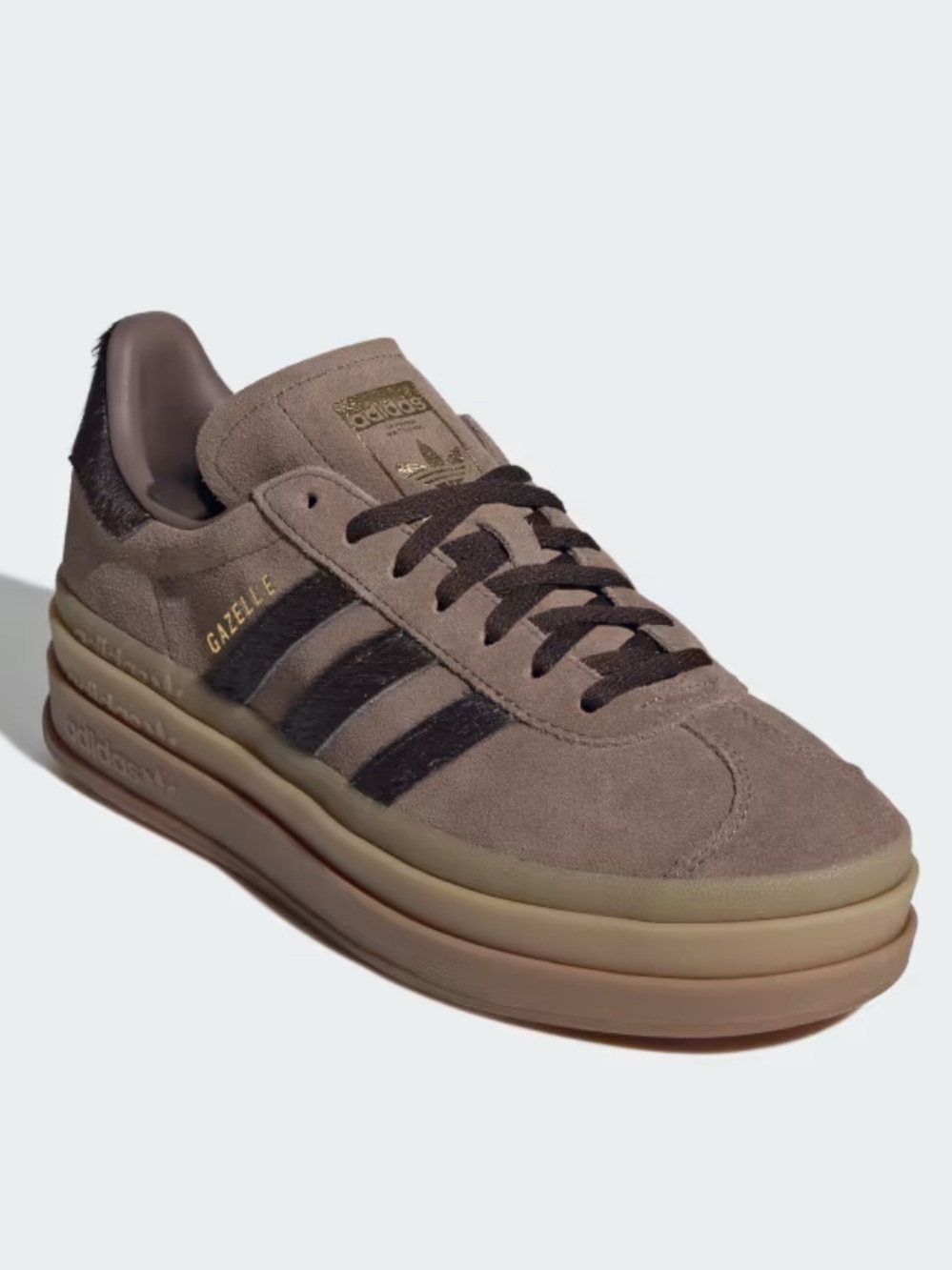 adidas Gazelle Bold Earth Strata / Aurora Coffee / Gold Metallic